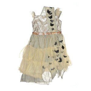 Girl Chasing Fireflies Wishcraft Gold Black Batty Ballerina Witch Dress Size 10
